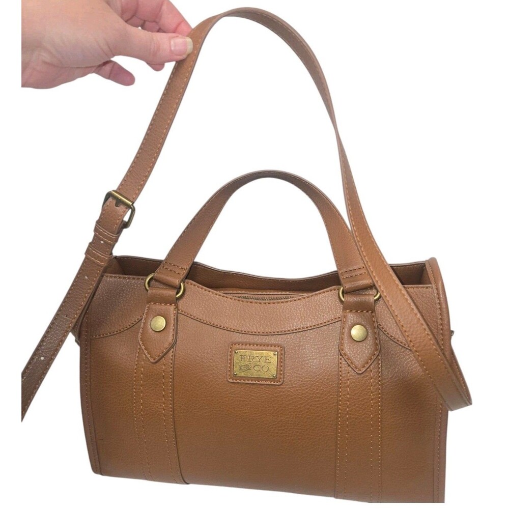 Frye & Co Cognac Crossbody Handbag, Shoulder strap Non-Leather Brown Purse